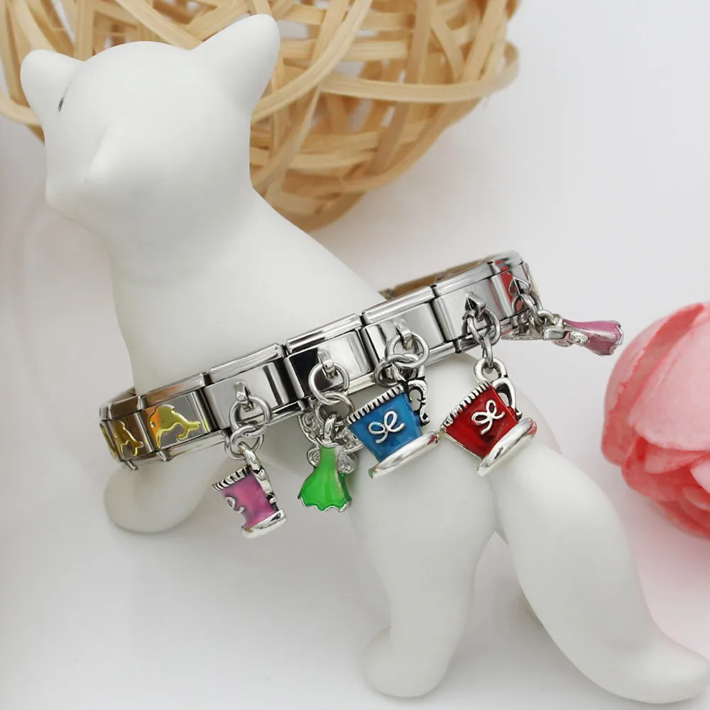 Фото Hapiship 9mm Width Original Daisy Unicorn Angel Cup Santa Claus Italian Charm Fit Bracelet Stainless Steel Jewelry Making DJ50 №3