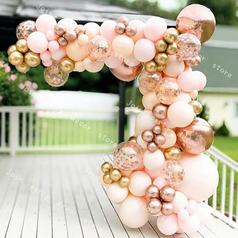 

Baby Baptism Shower Birthday Party Balloon Arch Set Pink Blue White And Confetti Balloon Garland Wedding Balloons Decoration