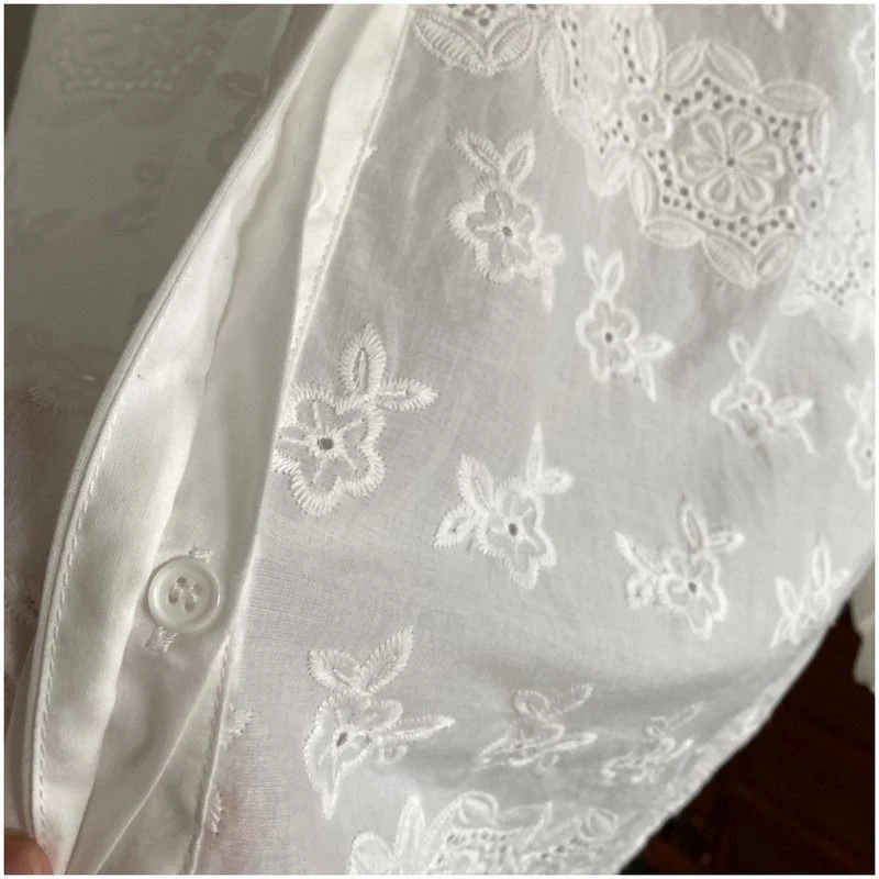 Женская однобортная рубашка из чистого хлопка однотонный кардиган с круглым