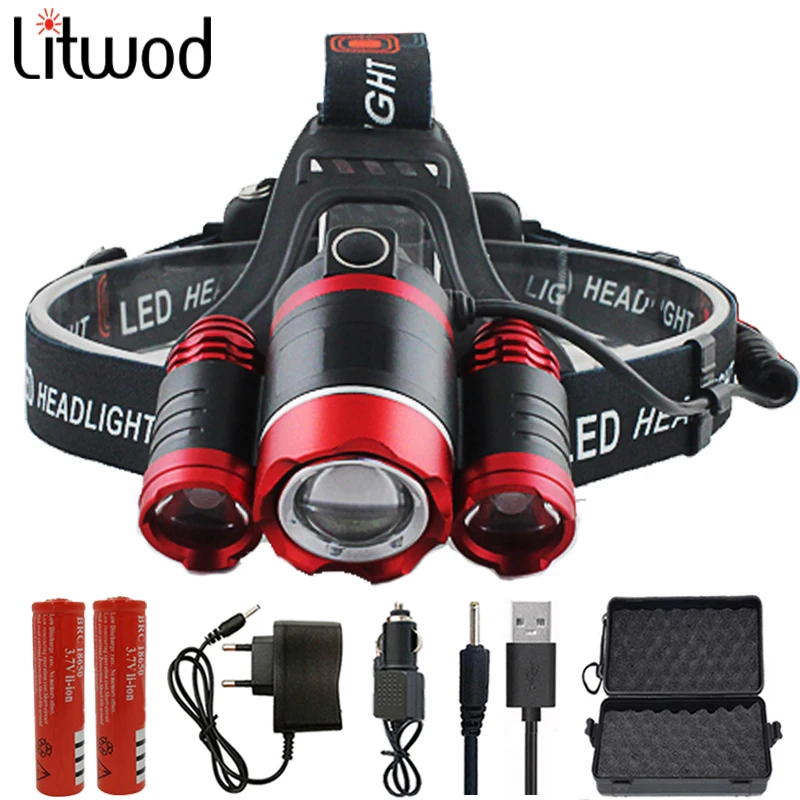 

Super Bright Led Headlamp XM-LED Headlight Lamp Waterproof Head Lamp Flashlight Power Lamp Bulbs Lithium Ion Fishing Lantern