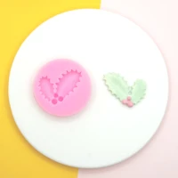 christmas cake holly decoration silicone mold fondant chocolate candy mould diy cake tools resin clay resin candle decoration