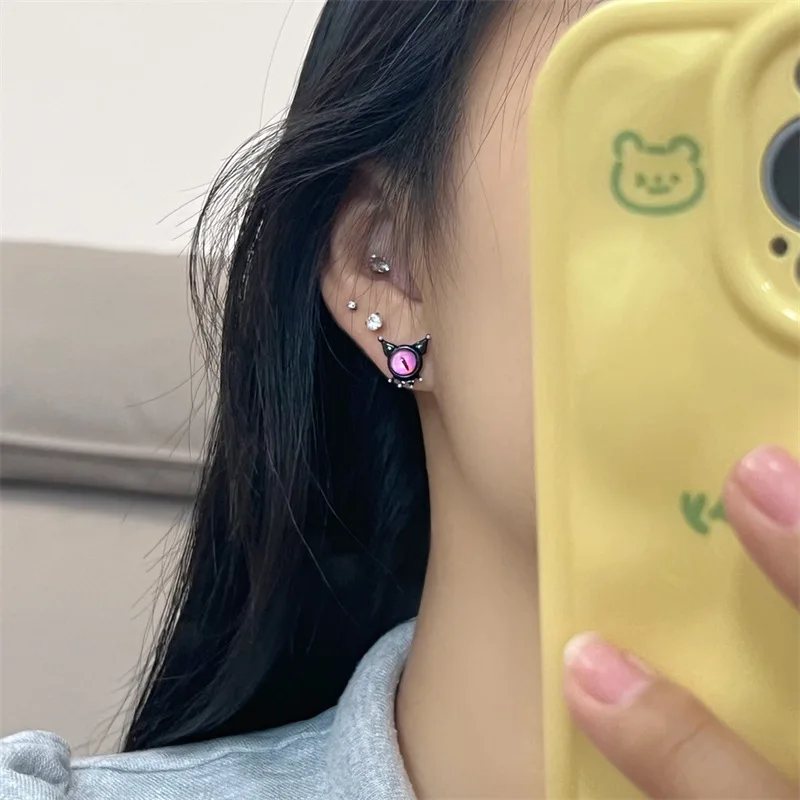 Забавные милые серьги-гвоздики KADRUFI в стиле панк для девочек K-POP Хэллоуин серьги