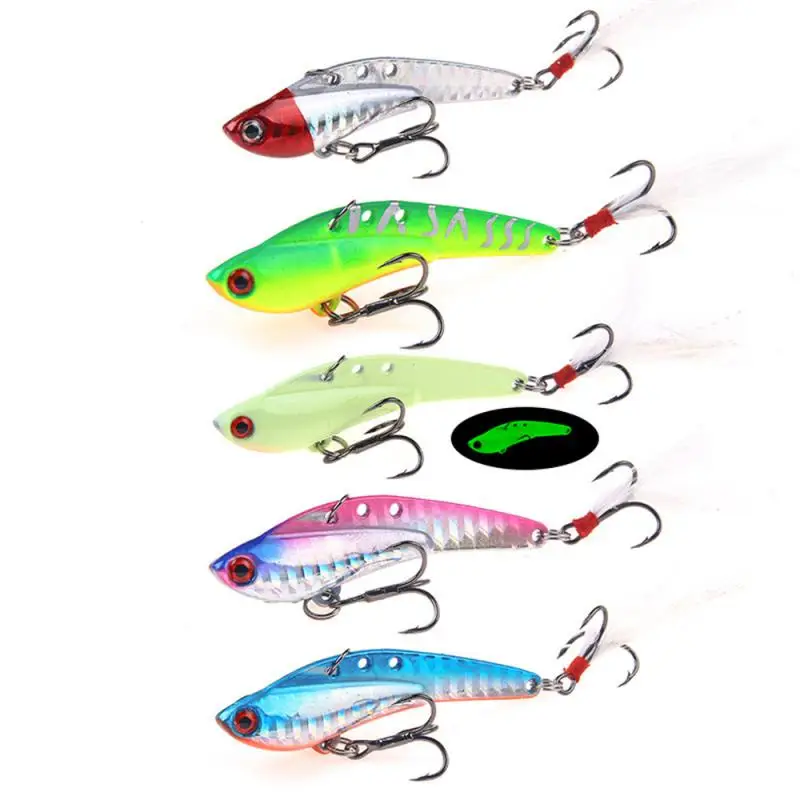 

Metal VIB 13/18/25/30G Fishing Lure Vibration Spoon Hard Baits with Feather Crankbait Wobbler Swimbait Cicada VIB Tackle
