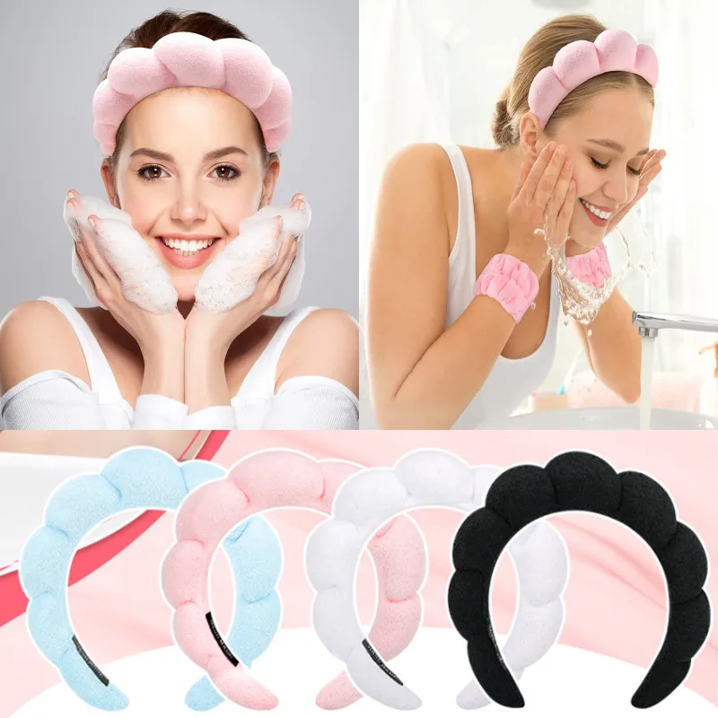 

Soft Puffy Retro Spa Hairband for Women Twists Sponge Hair Bands Cloud Sponge Headband Girls Makeup Washing Face Bath Headwear