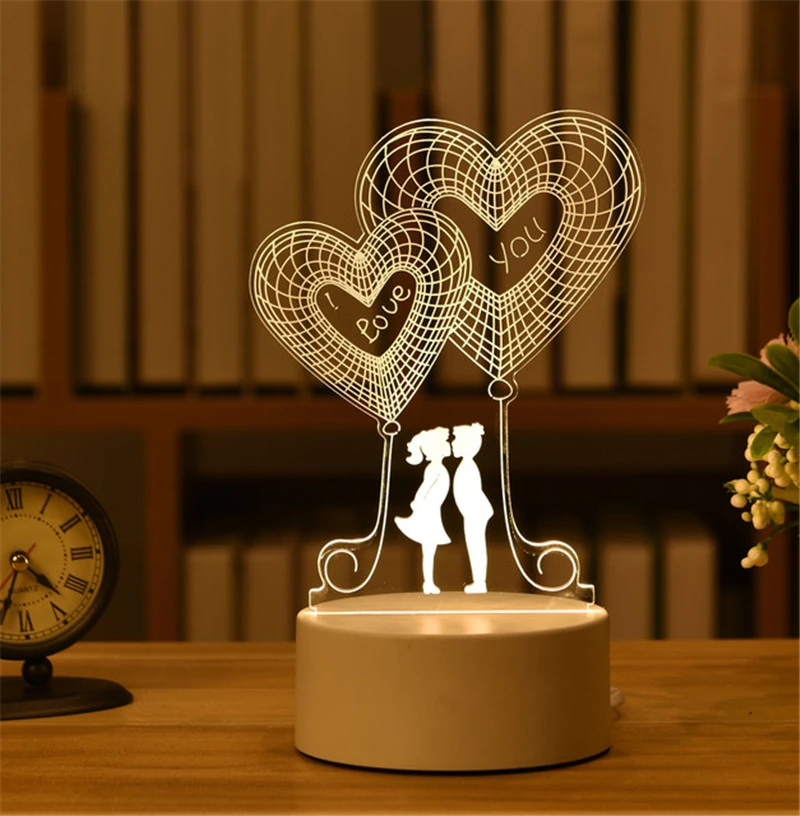 

Romantic 3D Acrylic Led Night Light Valentine's Day Gift Party Wedding Funny Favors Bridesmaid Gift Birthday Gifts for Guests