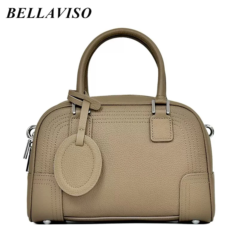 

BellaViso Women's Fashion TOGO Top Layer Cowhide Handbag Lady's Trendy Versatile Genuine Leather Messenger Shoulder Bag SZLF-089