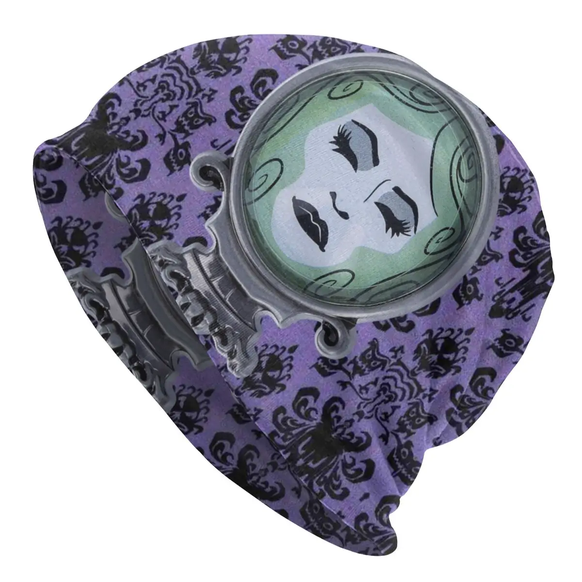

Haunted Mansion Purple With Madame Skullies Beanies Caps Bonnet Winter Knitting Hat Adult Halloween Ghost Beanie Hats Ski Cap
