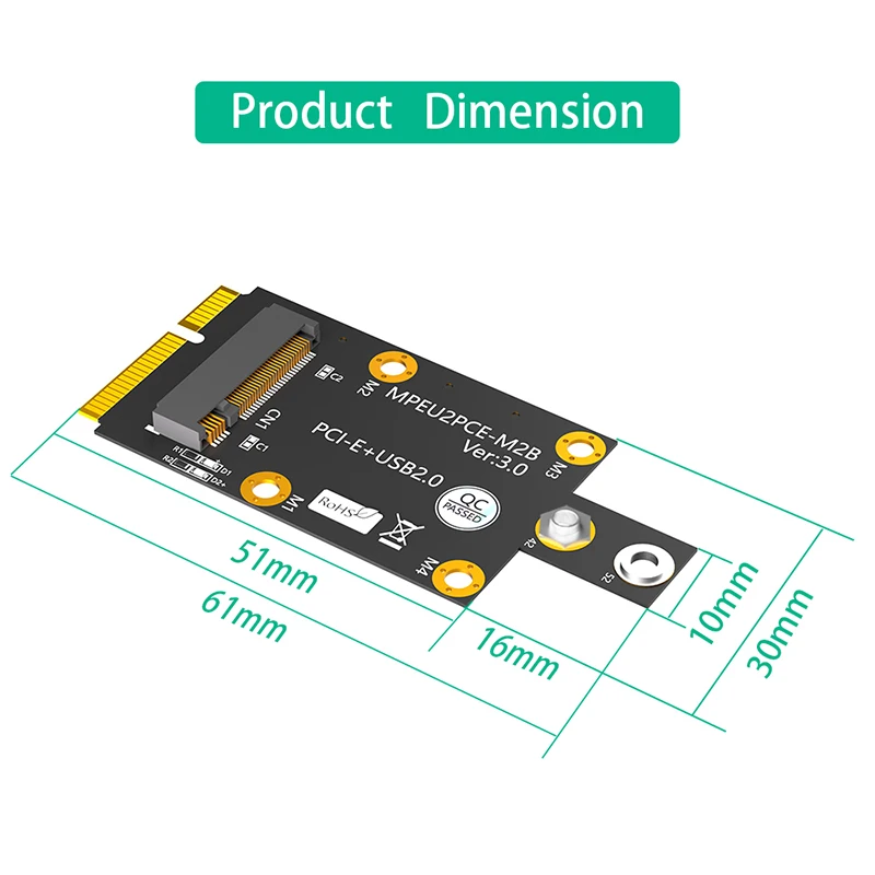 Двойной слот для SIM-карты NANO M.2 ключ B к Мини PCI-E адаптер 3G/4G/Φ модуль поддержка 3042 3052