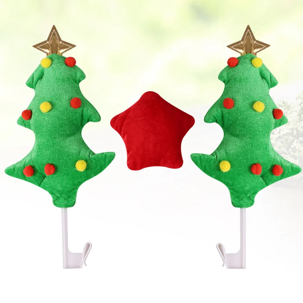 

3pcs in 1 Set Christmas Creative Car Decorative Tree and Star Car Costume Kit Vehicle Windows Ornaments Christmas Costume Auto