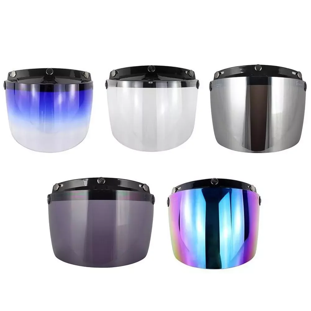 

Motorcycle Wind Helmet Lens Sun 3-Snap Visor Face Flip Up lens Helmet Full Motorcycle Down Visor Open Lens M4U7