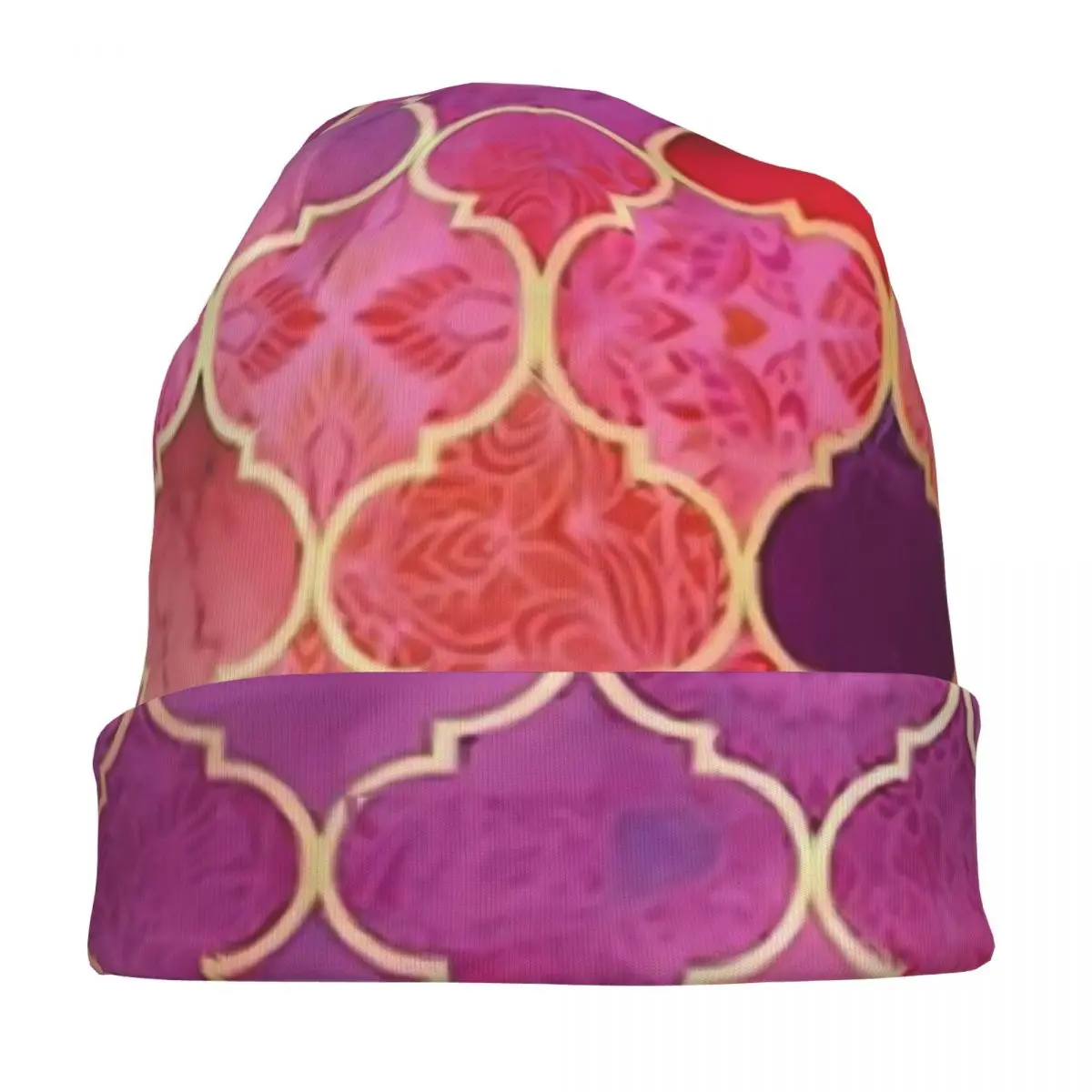 Розовые шапки-бини с эффектом омбре мозаик Морроко шляпы капюшоном мужские и
