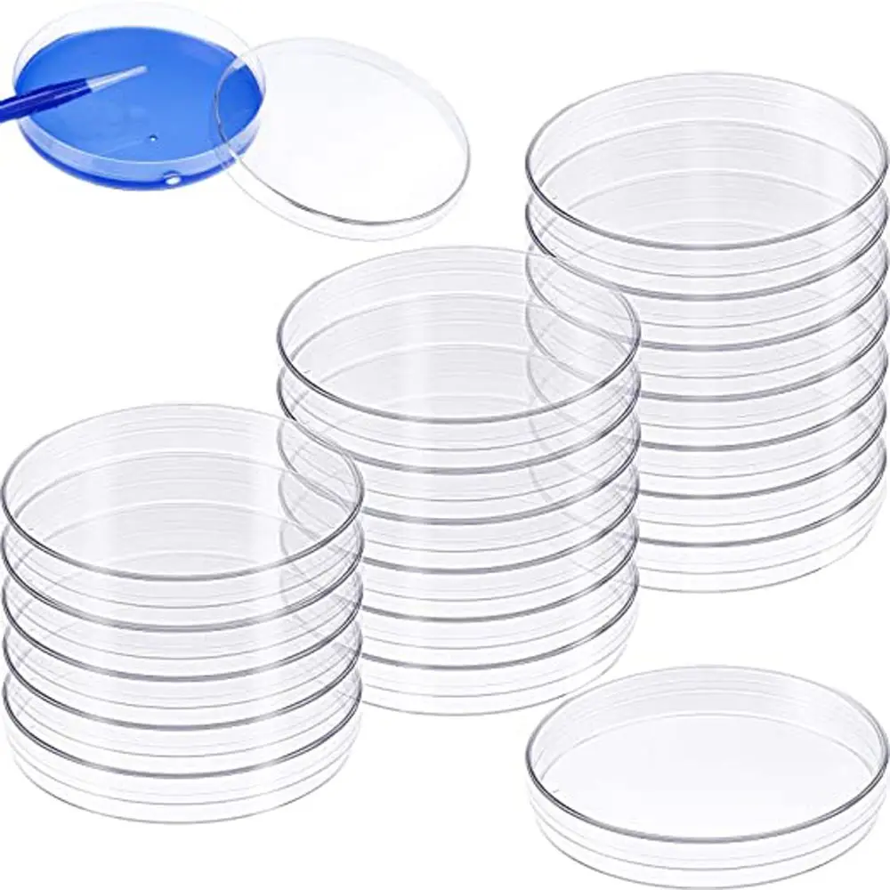 

10Pcs Plastic Sterile Petri Dishes Bacteria Culture Dish with Lids 55x15mm 90x15mm for Laboratory Biological Scientific Lab