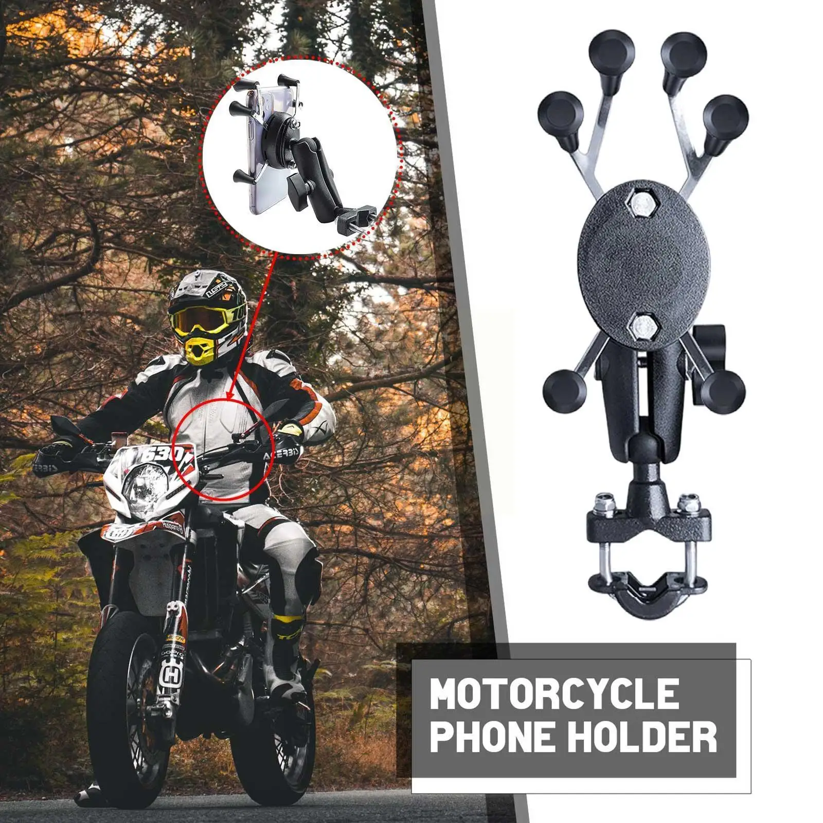 

Motorcycle Phone Holder Bicycle Handlebar GPS Stand Navigation Fixed Phone Mount Card Slots For Iphone Xiaomi Samsung Huawe A1T4