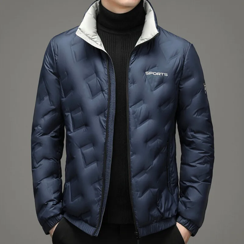 2022 Autumn Winter New Down Jacket Men's Lightweight Eiderdown Warm Coat Korean Fashion Casual Jacket High End Men's Clothes