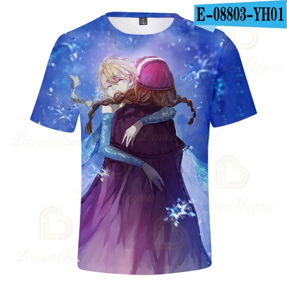 Детские футболки с героями мультфильмов Анна Эльза яркая Одежда для мальчиков и