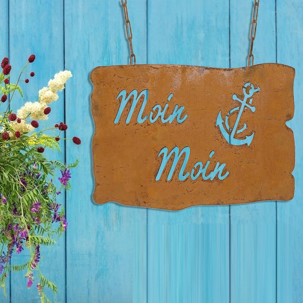 

Металлическая приветственная дверная табличка, подвесная табличка, водонепроницаемая железная Подвеска для дома, двора, художественные ук...
