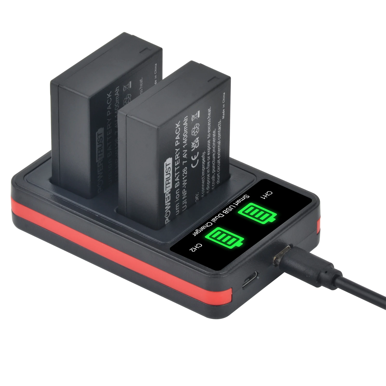 Фото Аккумулятор для камеры NP-W126 (1400 мАч) с двойным USB-зарядным устройством для Fujifilm X-S20, X100VI, X-T5, X-T4, X-T20, XS10, XT100 №3