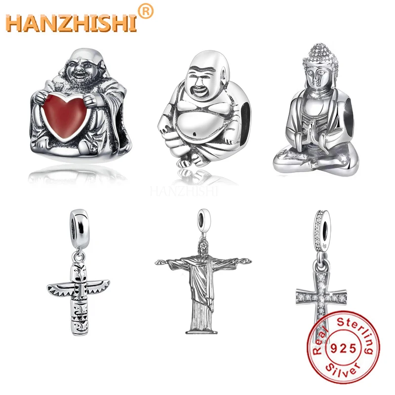 

2021 Winter Collection 925 Sterling Silver Chinese Retro Buddha Dangle Charm Bead Fit Original Brand Bracelet Necklace Jewelry