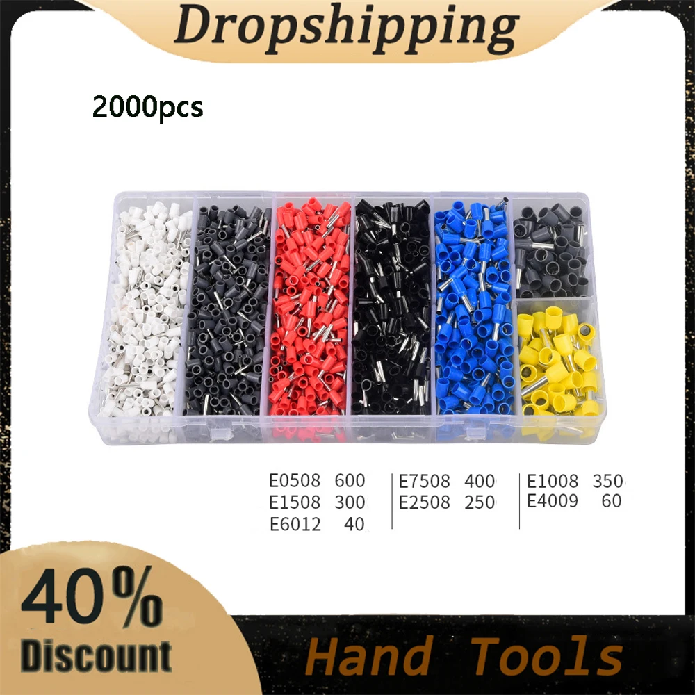 800-2000pcs VE Tubular Crimp Terminal Electrical Wire Insulated Terminator Cord End Solder Seal Connector Crimping Terminals Kit