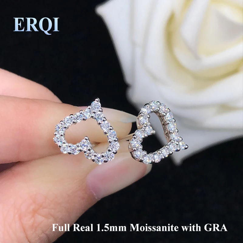 

Женские серьги-гвоздики с муассанитом, серебро 1,5 пробы, 18 К