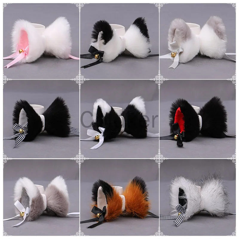 

Japanese Anime Plush Kawaii Lolita Hair Accessories Cat Ears Cosplay Accessories Fox Ear Hair Clip Head Bow Headwear Hand-made