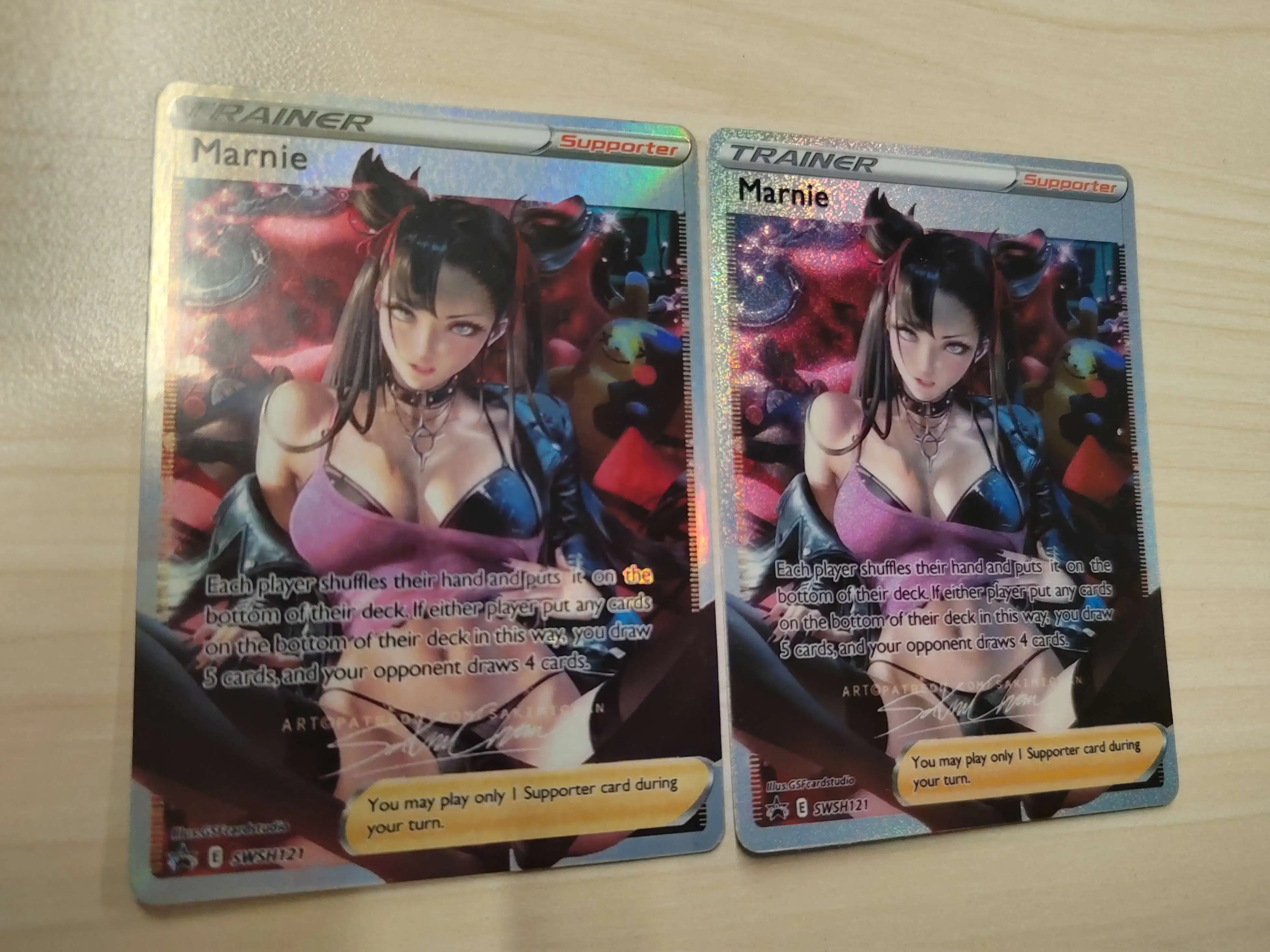 

pokemon game cards marnie trainer ptcg DIY cards sr promo supporter no.6 sr comic character Toys Gift trading cards