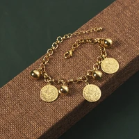 new turkish coin chain bracelet arabic middle east totem charm bracelets for baby girl gold plated jewelry gifts