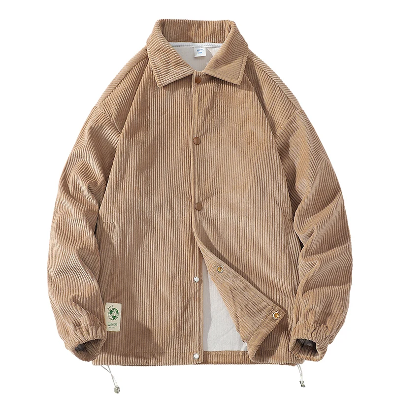 

Autumn Oversize Corduroy Bomber Jacket Men Clothing Baggy Coat Fashion Harajuku Streetwear Vintage Outerwear Tops Male Plus Size