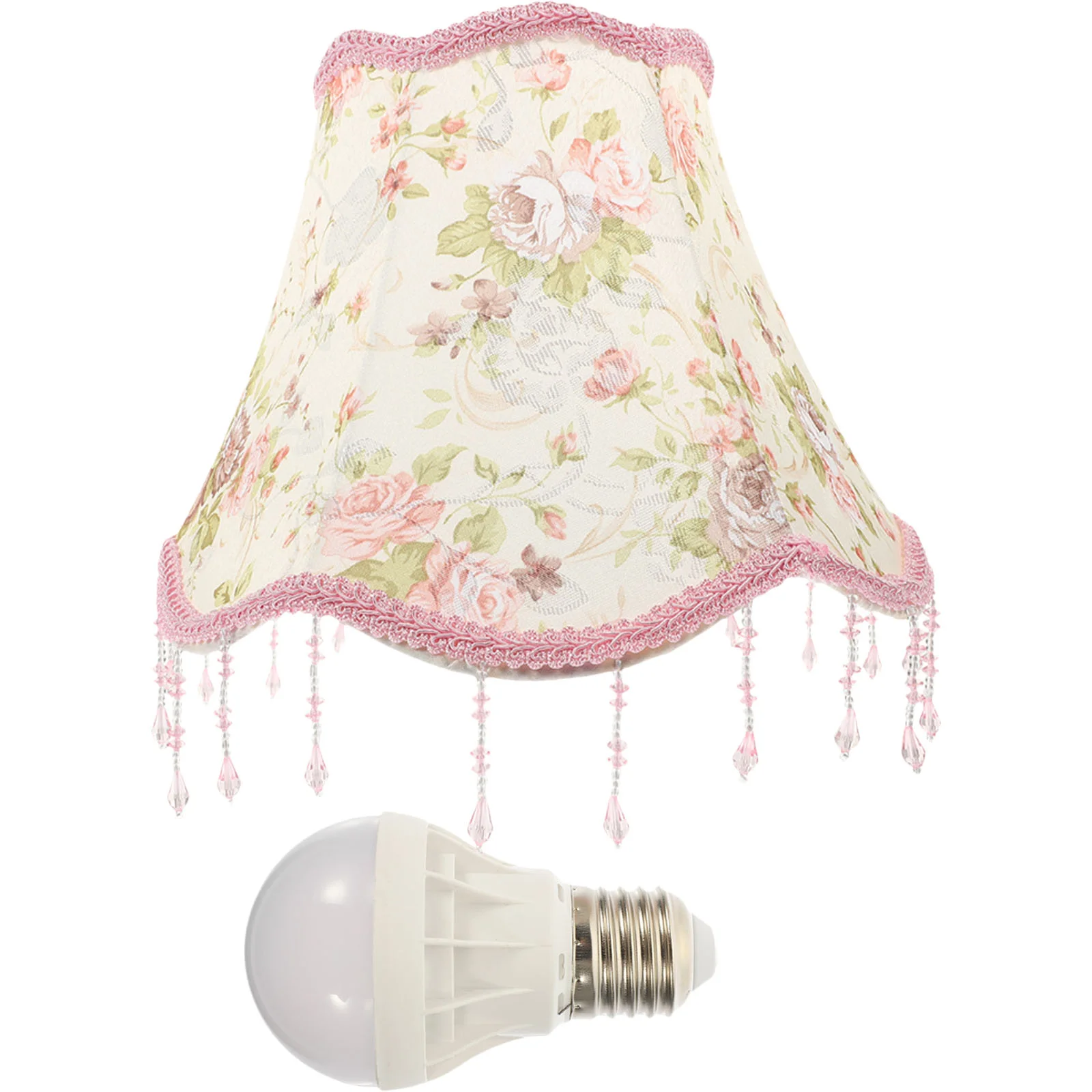 

Lamp Shade Shades Light Cover Lampshade Chandelier Covers Bulb European Scallop Fringe Style Victorian Wall Tassels Dome Fabric