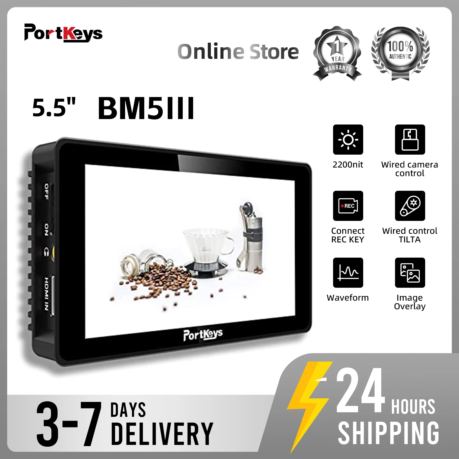 Монитор полевой сенсорный Portkeys BM5 III, 5,5 дюйма, 2200nit