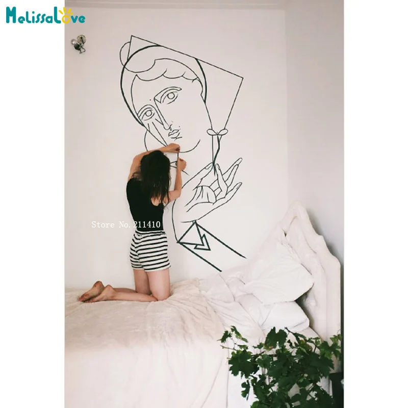 Наклейки на стену большого размера рисование роспись Йога школа медитация