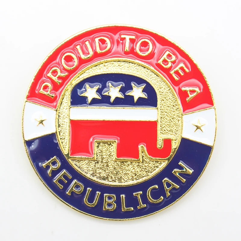 Оптовая эмаль США Республика Слон Америка патриотическая брошь