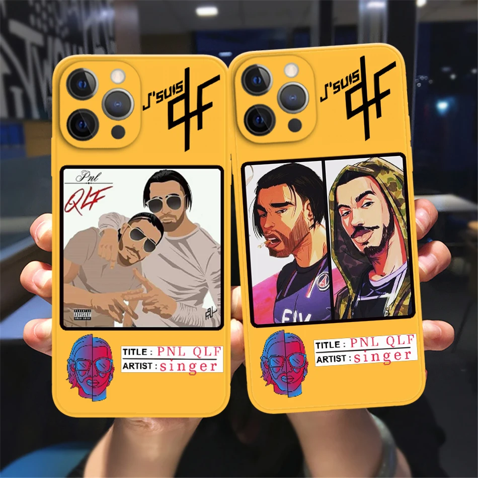 

PNL QLF rapper singer Phone Case For iPhone 13 12 11 14 Pro Max XS Max XR X 8 7 14 Plus Yellow Silicon Soft Bumper Back Cover