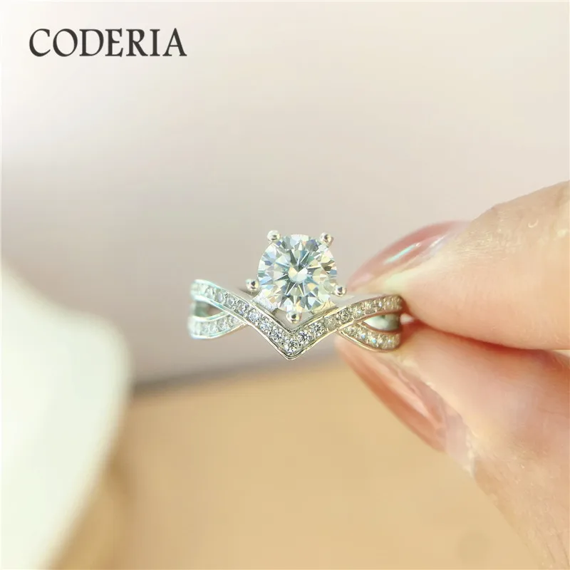 Новинка обручальные кольца с муассанитом и перекрестной короной 1 карат разные