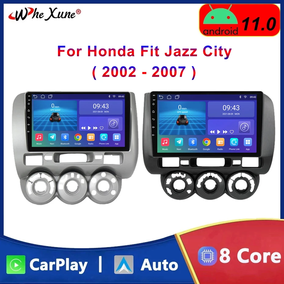 

9" 4G Carplay DSP 2Din Android 12 Car Radio Multimidia Video Player GPS Navigation For Honda Fit Jazz City 2002 - 2007 Head Unit