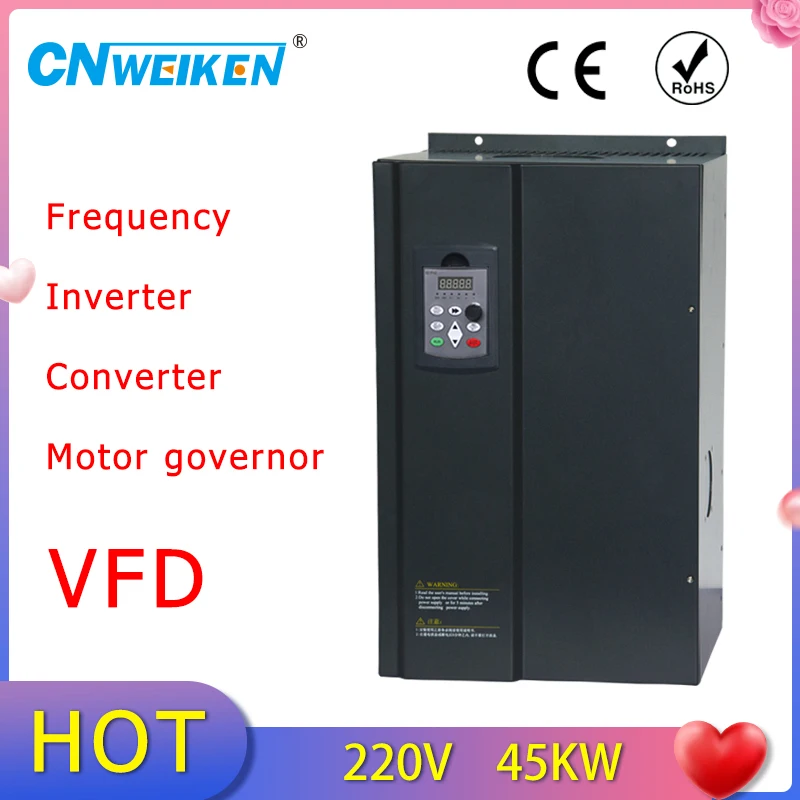 Высокопроизводительный VFD ИНВЕРТОР 220 В 1-фазный вход 3-фазный выход 37 кВт/45 кВт/55