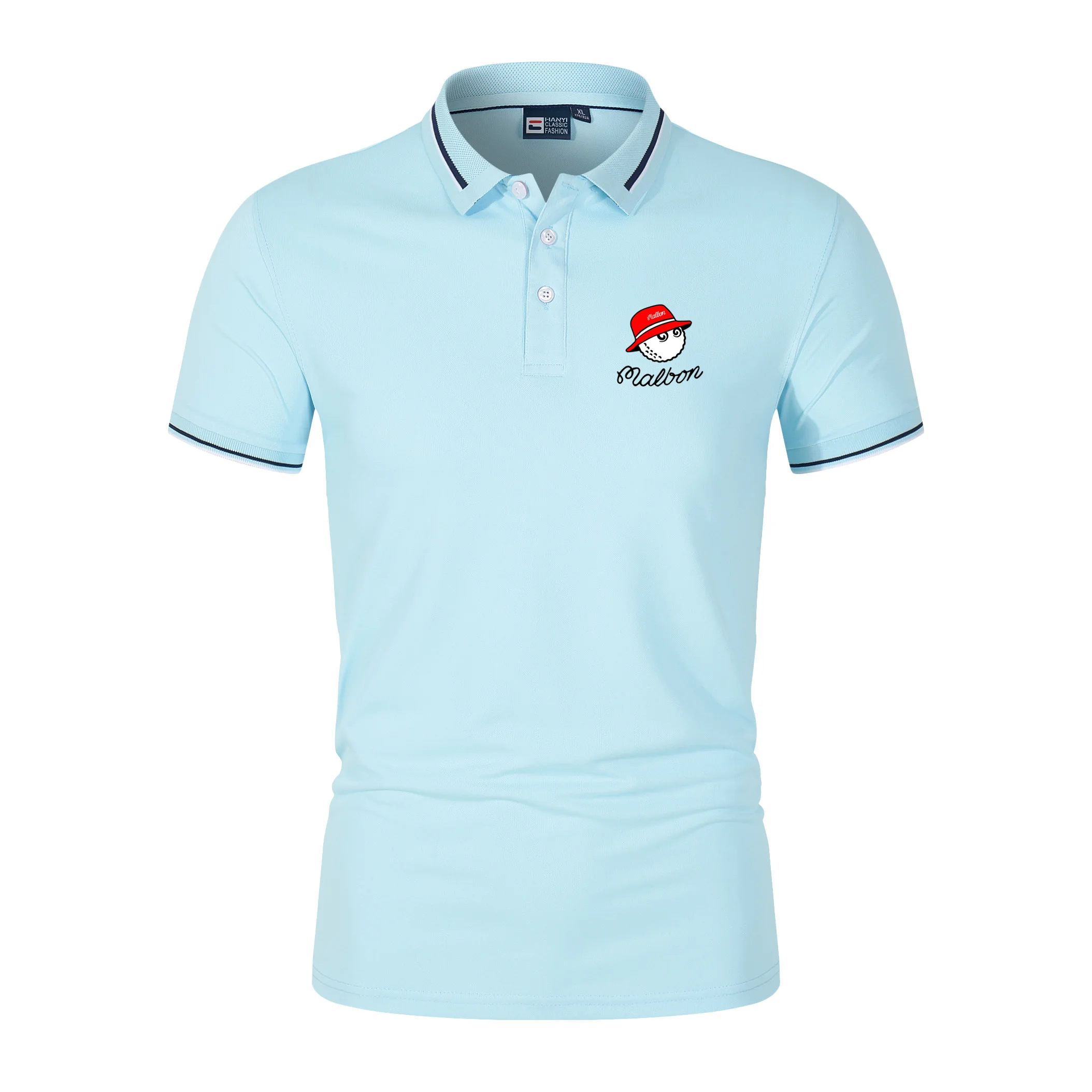 

Malbon Golf Men's Golf Fashion Shirt 2023 Men's Summer Lapel Slim Fit Solid Button Breathable Polos Casual Men's Clothing