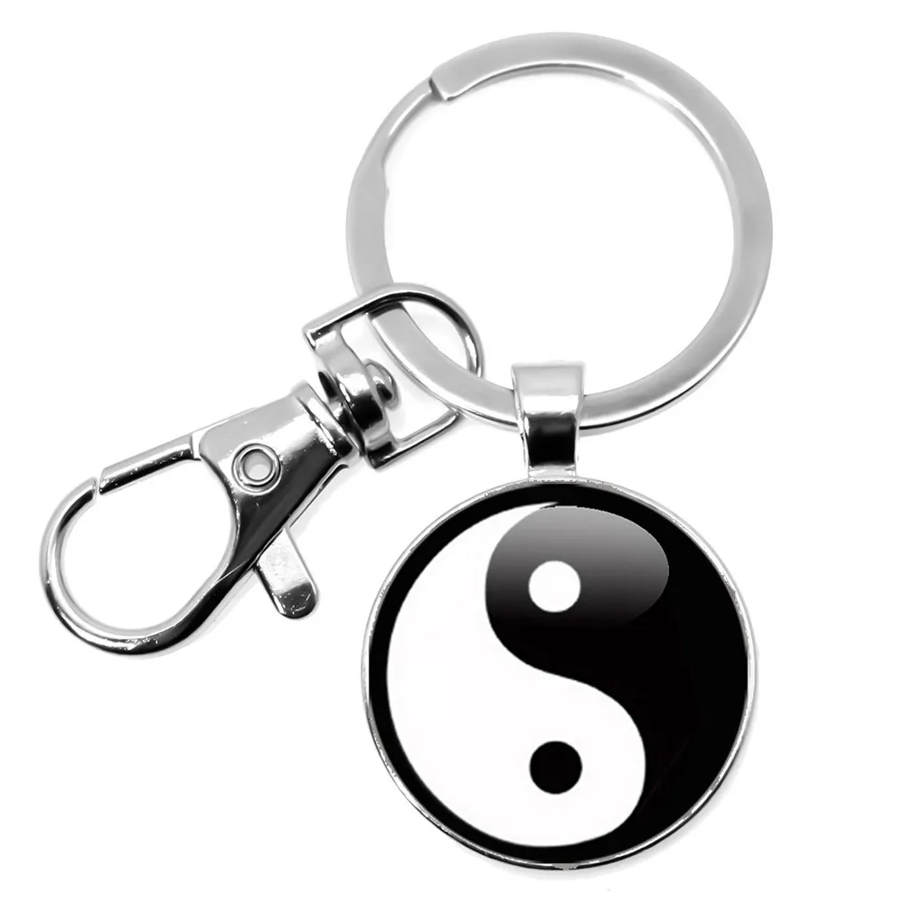 Новые брелки Инь Ян черно-белые Yinyang Tai Chi стеклянный кулон брелок для ключей с