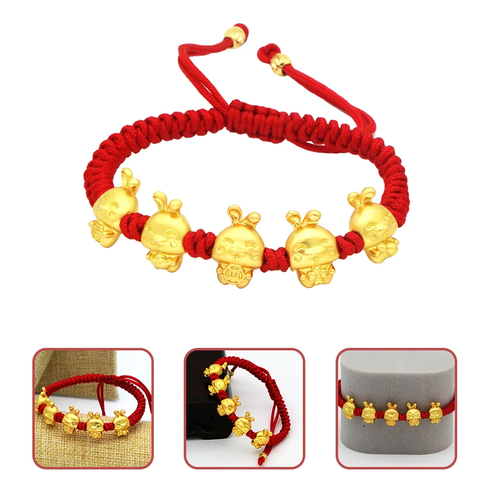 

Bracelet Red Zodiac Rabbit Year Braided Charm String New Ropebracelets Women Chinese Adjustable Gift Jewelry The Wrist