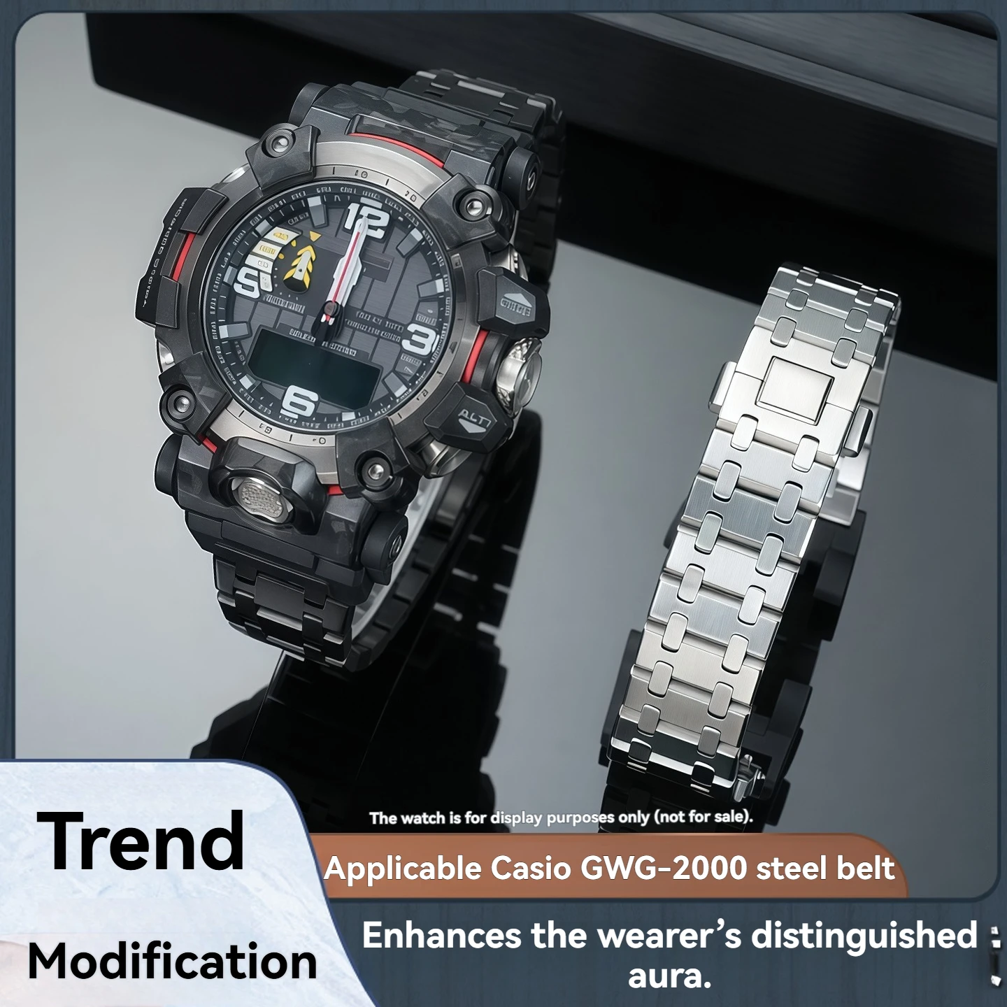 Фото Подходит для модификации и модернизации Casio Big Mud King серии GWG-B1000, браслет из нержавеющей стали, прочный ремешок из нержавеющей стали. №2