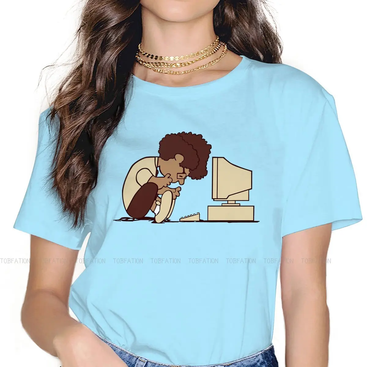 

Женская футболка с коротким рукавом IT Peanut Casual, удобная уличная футболка в британском стиле Sitcom Roy Moss