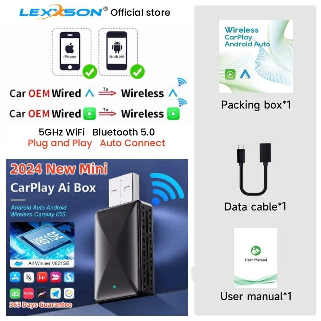 

Беспроводной адаптер CarPlay Android Auto 2 в 1 Smart Dongle Play и Plug Для Hyundai Genesis Sedan Azera i30 i40 Elantra GT Ioniq Fe XL
