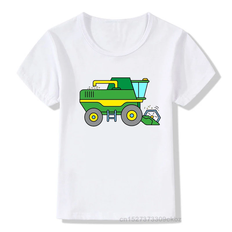 

Boys Girls T-Shirts Cartoon Tractor T-Shirts Boys Kids T-Shirts 2 to 7 Years Old Cartoon Print Funny Casual Kids Clothes