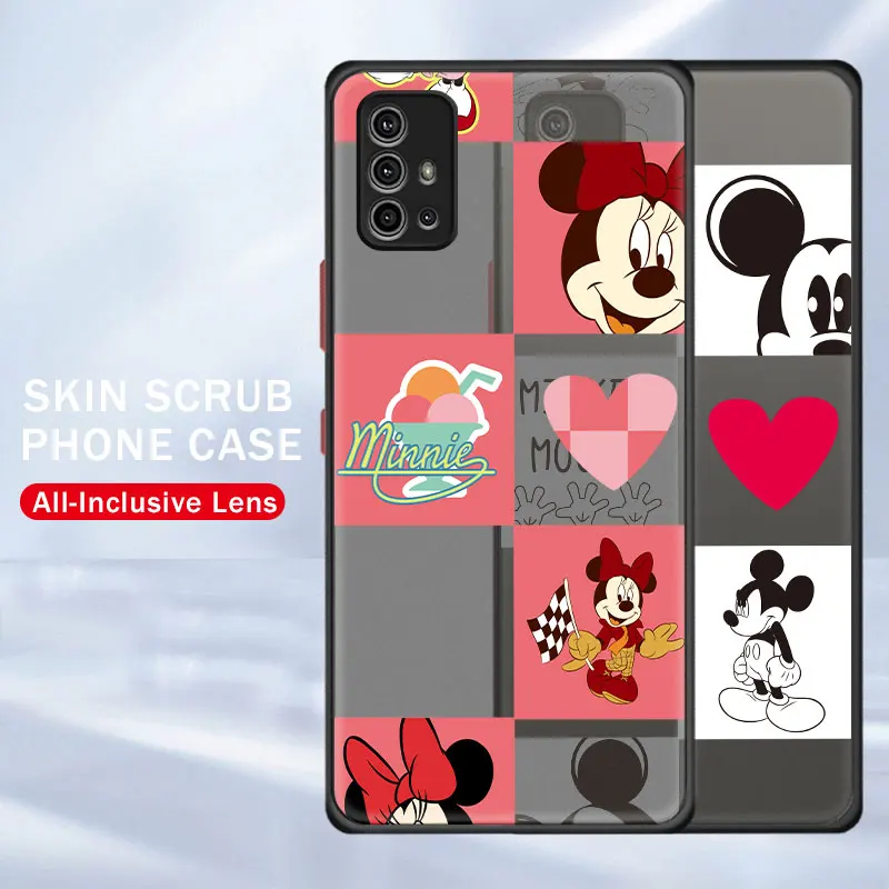 

For Moto G60 G40 Fusion E7 Power G Stylus E7i G8 Plus G9 Play G30 Minnie Mickey Mouse Illustration Translucent Coque Frosted
