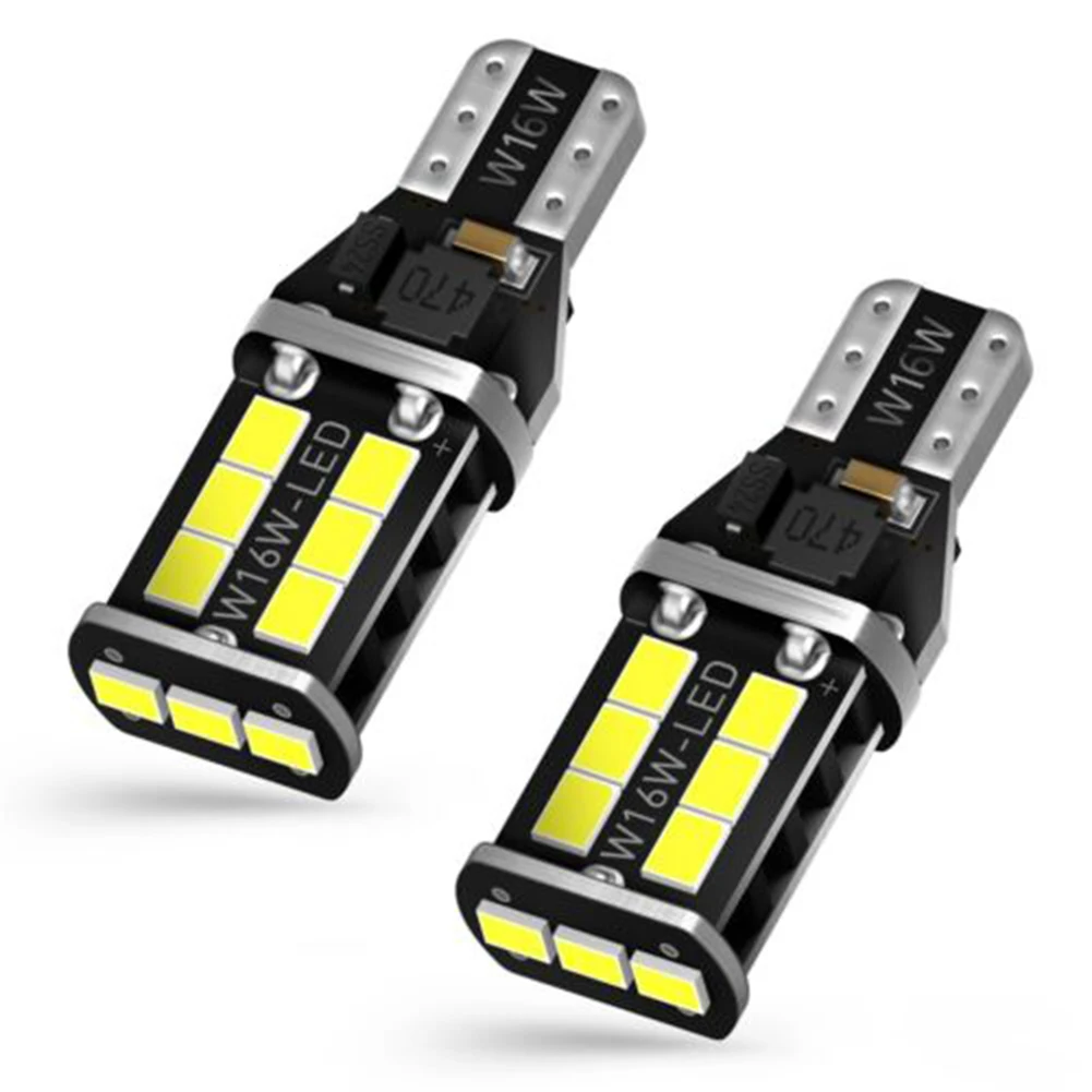 

2pcs LED Reversing Light Brake Light T15 2835 15SMD Canbus W16W Super Bright 6K High Brightness, Low Power Consumption