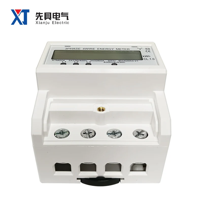 XTM024 Трехфазный 4-проводной счетчик энергии ЖК-дисплей KWH CL.1 Порт связи RS485 MODBUS-RTU