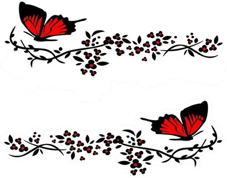 

Practisol Car Decals for Women, 1 Set Butterfly Flower Car Decal Stickers, Vinyl Car Side Decal Car Hood Decals for Cars/SUV, Un