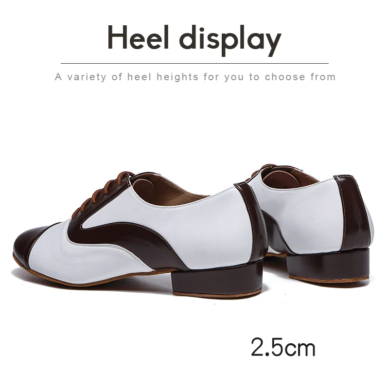 DKZSYIM New Latin Dance Shoes Men Adult Professional Salsa dance Shoes Genuine Leather Plus Size Low Heel Ballroom Tango Shoes