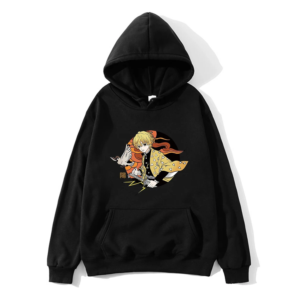 

Fashion Demon Slayer New Anime Hoodies Agatsuma Zenitsu Graphic Print Pullover Harajuku Clothing Sweatshirt