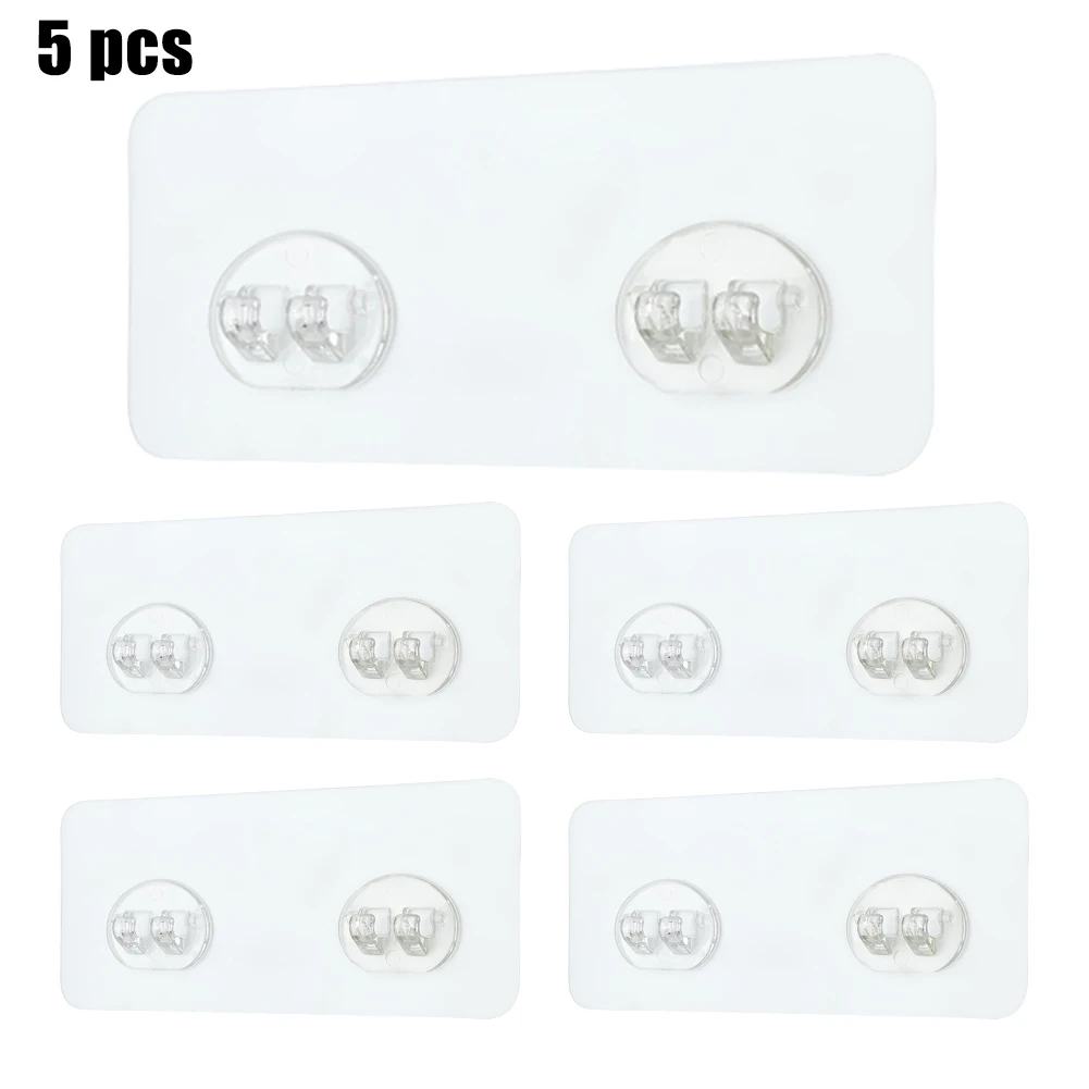 

5Pcs 6X15cm Sticking Hook Shelf Sticker Bathroom Kitchen Clear Dustproof Oil Proof Wall-mounted No Trace Strength Patch
